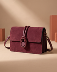 Borsa pochette donna bordeaux con nodo, vista singola ravvicinata