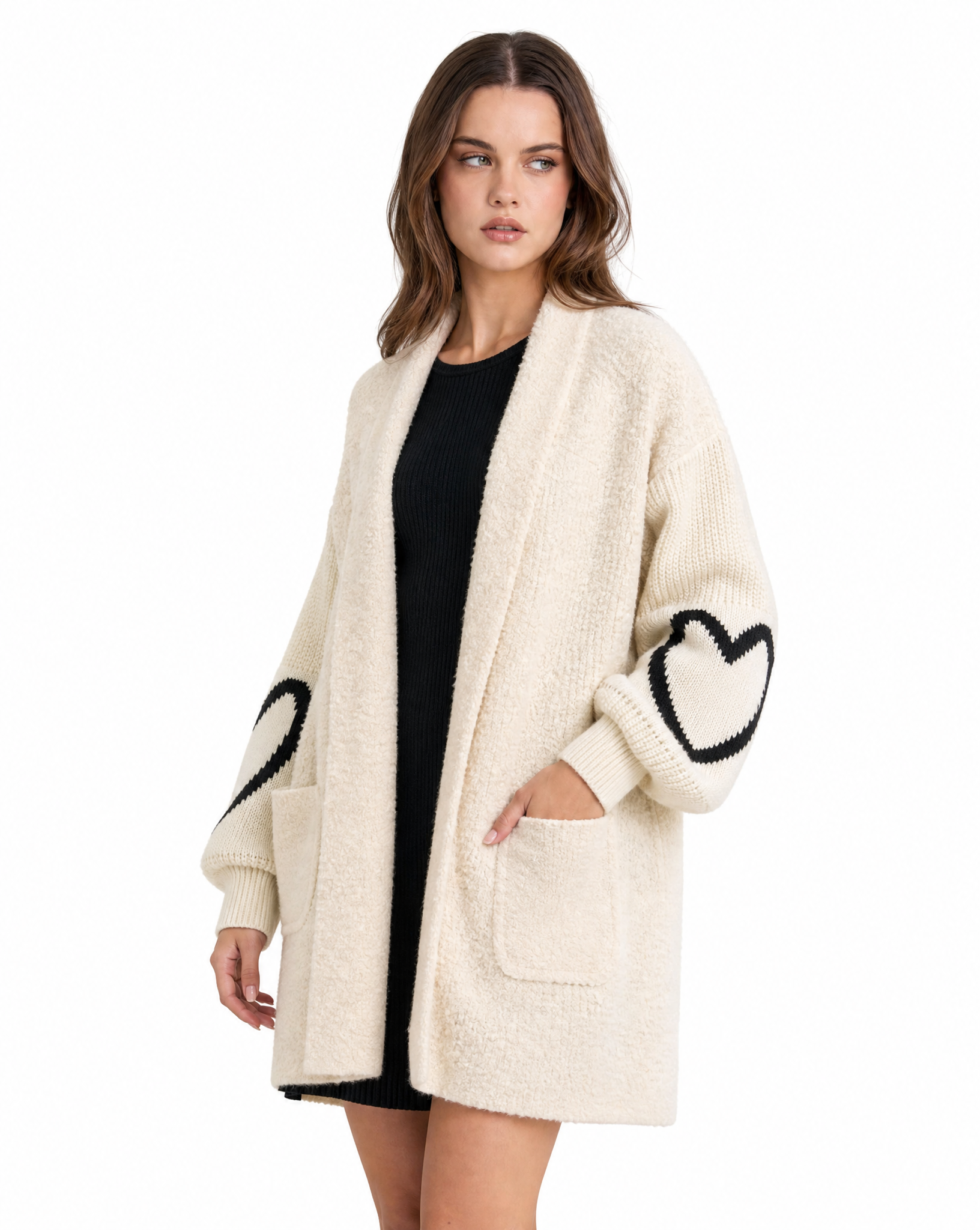Cappotto donna teddy con cuori – Beige