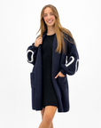 Cappotto donna teddy con cuori – Blu scuro