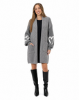 Cappotto donna teddy con cuori – Grigio