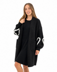 Cappotto donna teddy con cuori – Nero