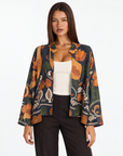 Cardigan floreale b5 26347-1 Blu indossato da Polly 4