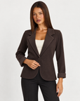 Cardigan donna modello blazer marrone indossato da Polly 4 - foto 2
