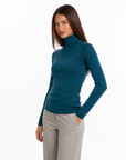 Dolcevita donna basic tinta unita con Polly 4 - Ottanio vista tre quarti