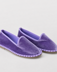 Friulane in velluto viola – vista tre quarti