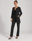 Giacca donna lunga con strass Nero indossata da Polly 6 - vista 1