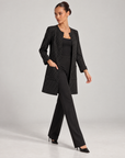 Giacca donna lunga con strass Nero indossata da Polly 6 - vista 2