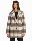 Giacca donna a quadri beige con Polly 4 – frontale