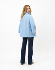 Giacca donna in neoprene Azzurro, vista retro, indossata da Polly 5