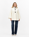 Giacca donna in neoprene Bianco, vista frontale, indossata da Polly 5