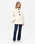 Giacca donna in neoprene Bianco, vista tre-quarti, indossata da Polly 5