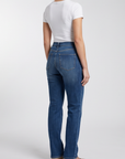 Jeans straight fit blu DS69 indossato, vista retro