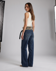 Jeans wide leg N2782 indossato da Polly 6, vista posteriore