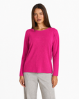 Maglia donna in cotone e lana 1202 - Fucsia vista frontale