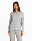 Maglia donna in cotone e lana con Polly 4 - Grigio vista frontale