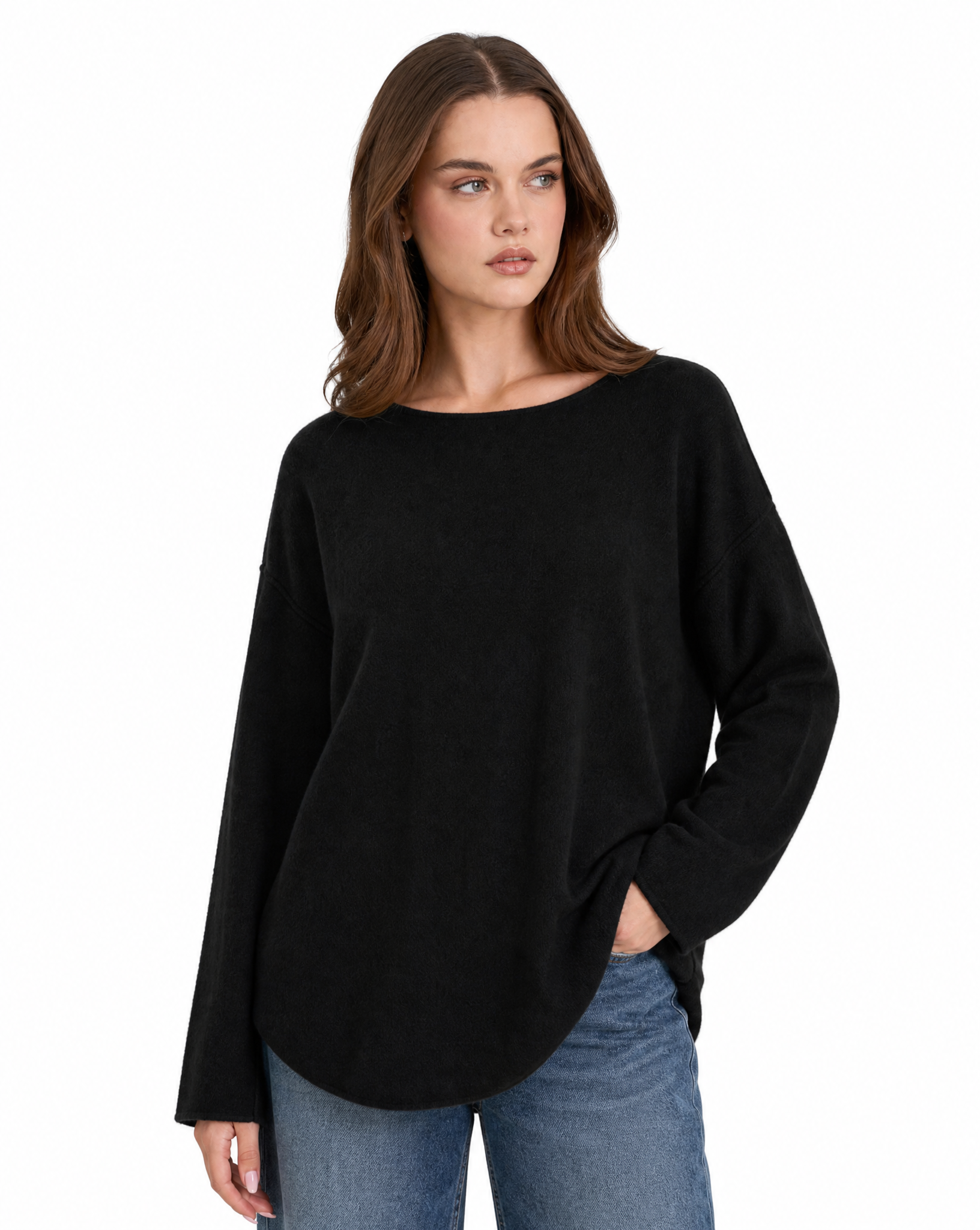 Maglia donna morbida taglia comoda – Nero