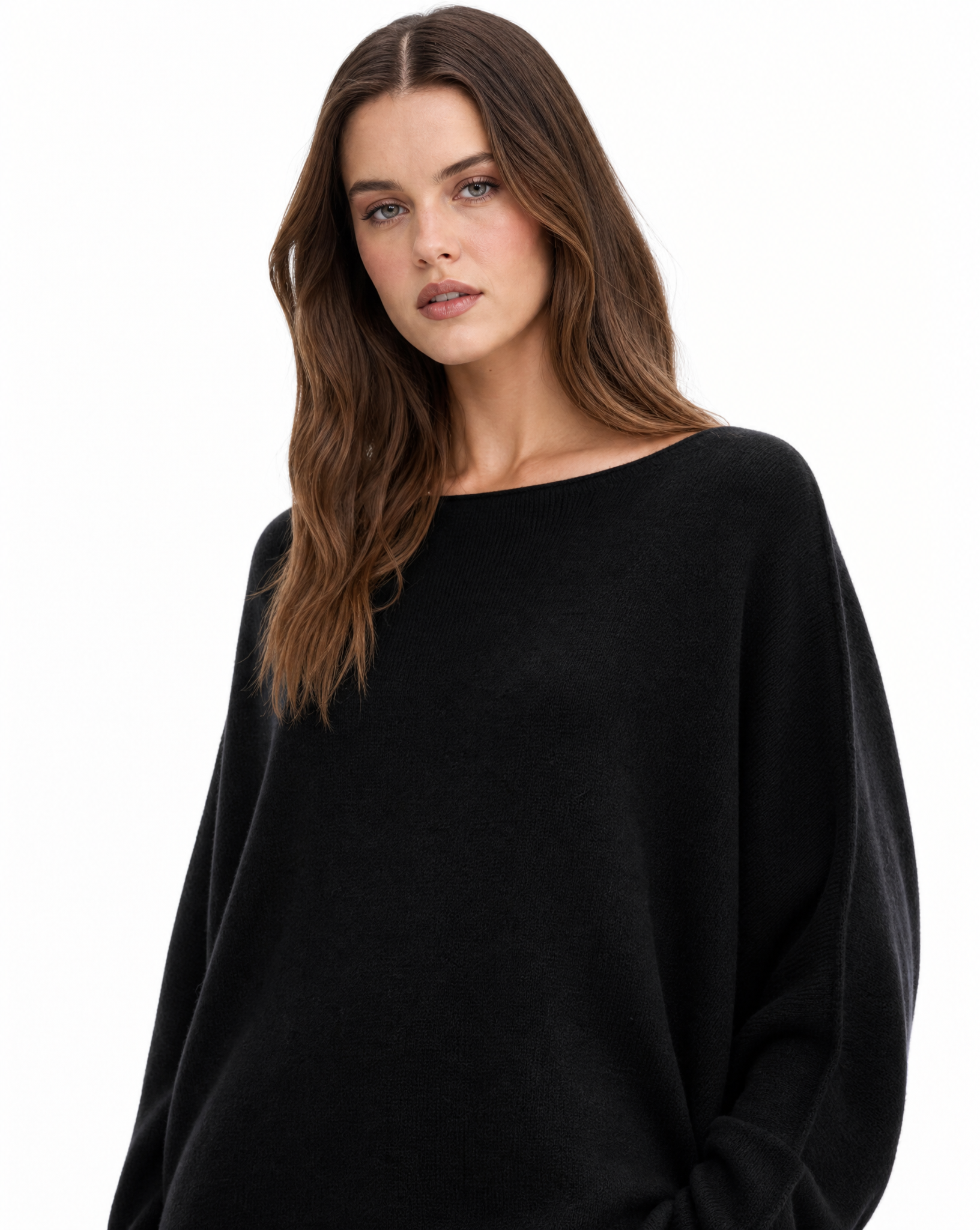 Maglia donna morbida taglia comoda – Nero