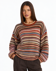 Maglia girocollo a righe multicolore Arancio, Polly 4 – dettaglio superiore