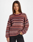 Maglia girocollo a righe multicolore Rosso, Polly 4 – dettaglio superiore
