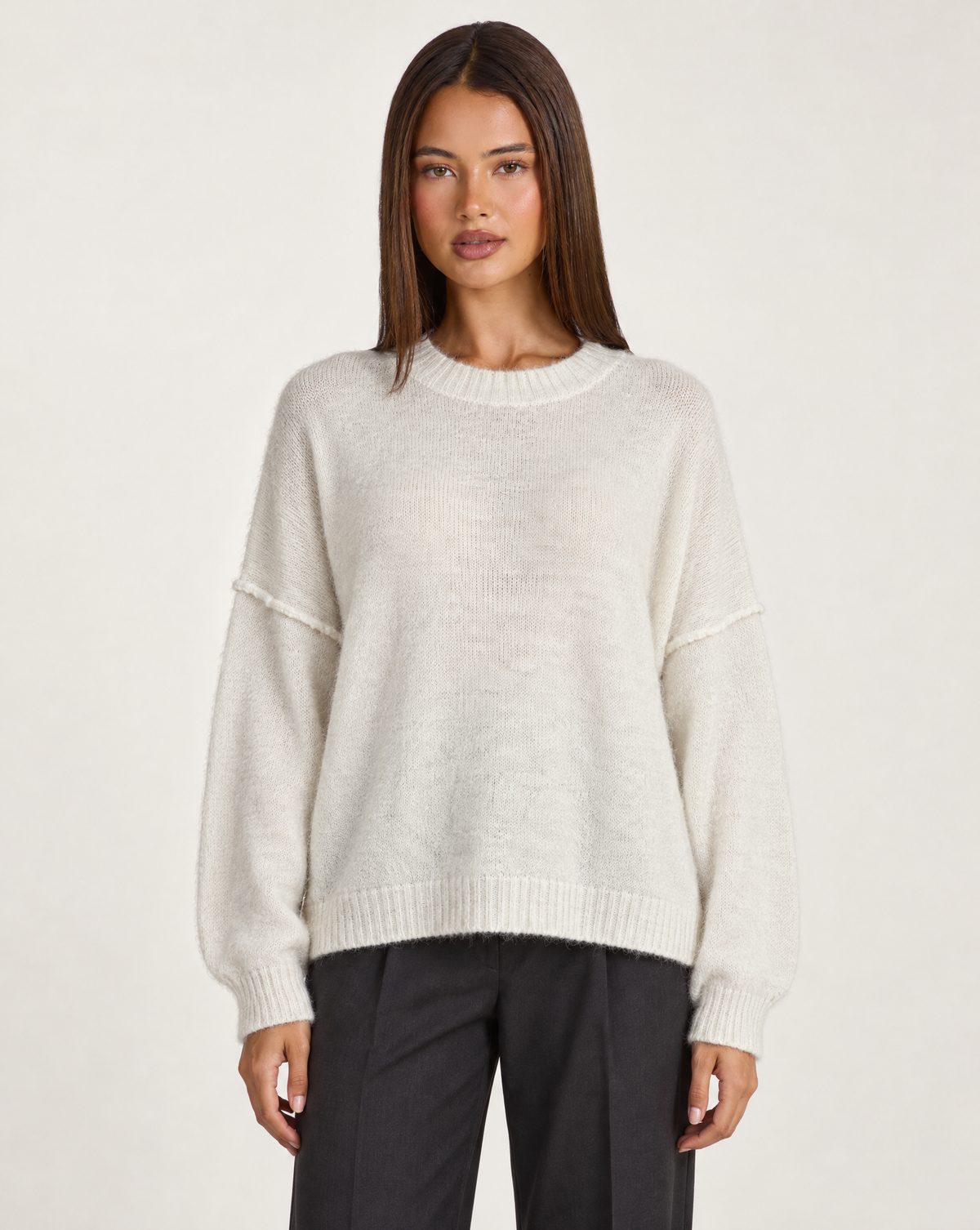 Maglia donna girocollo bianco con Polly 4 – frontale