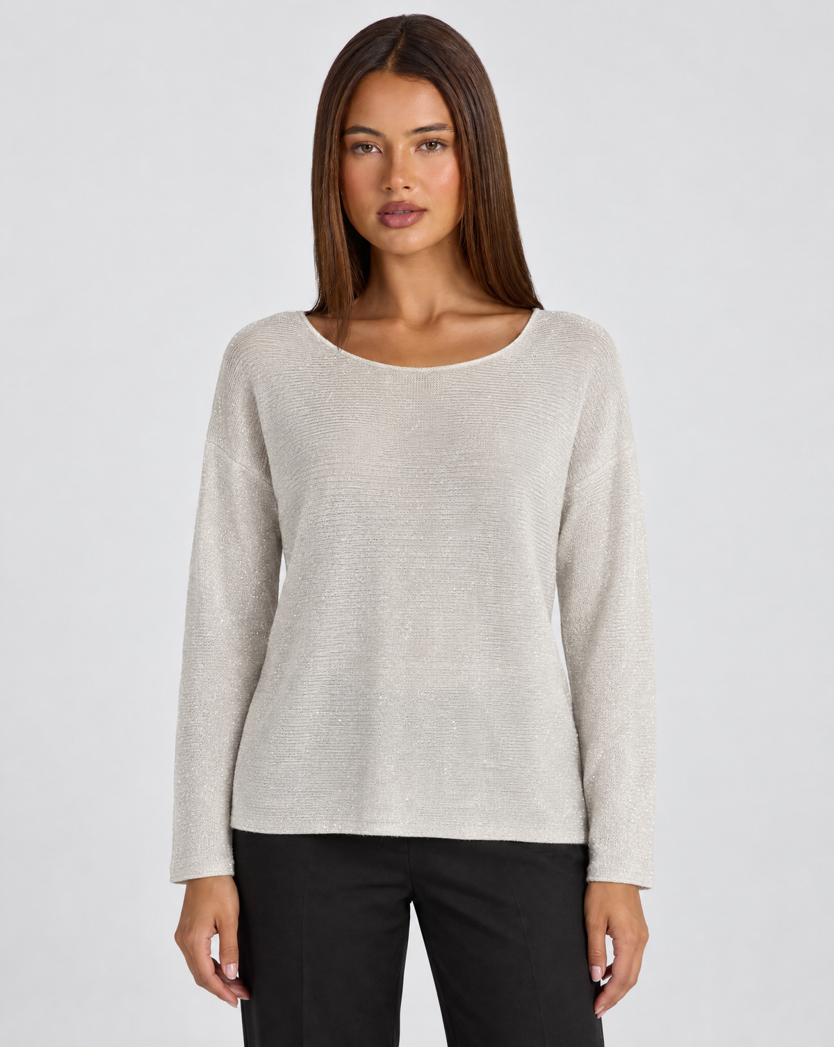 Maglia donna luminosa bianco con Polly 4, vista frontale
