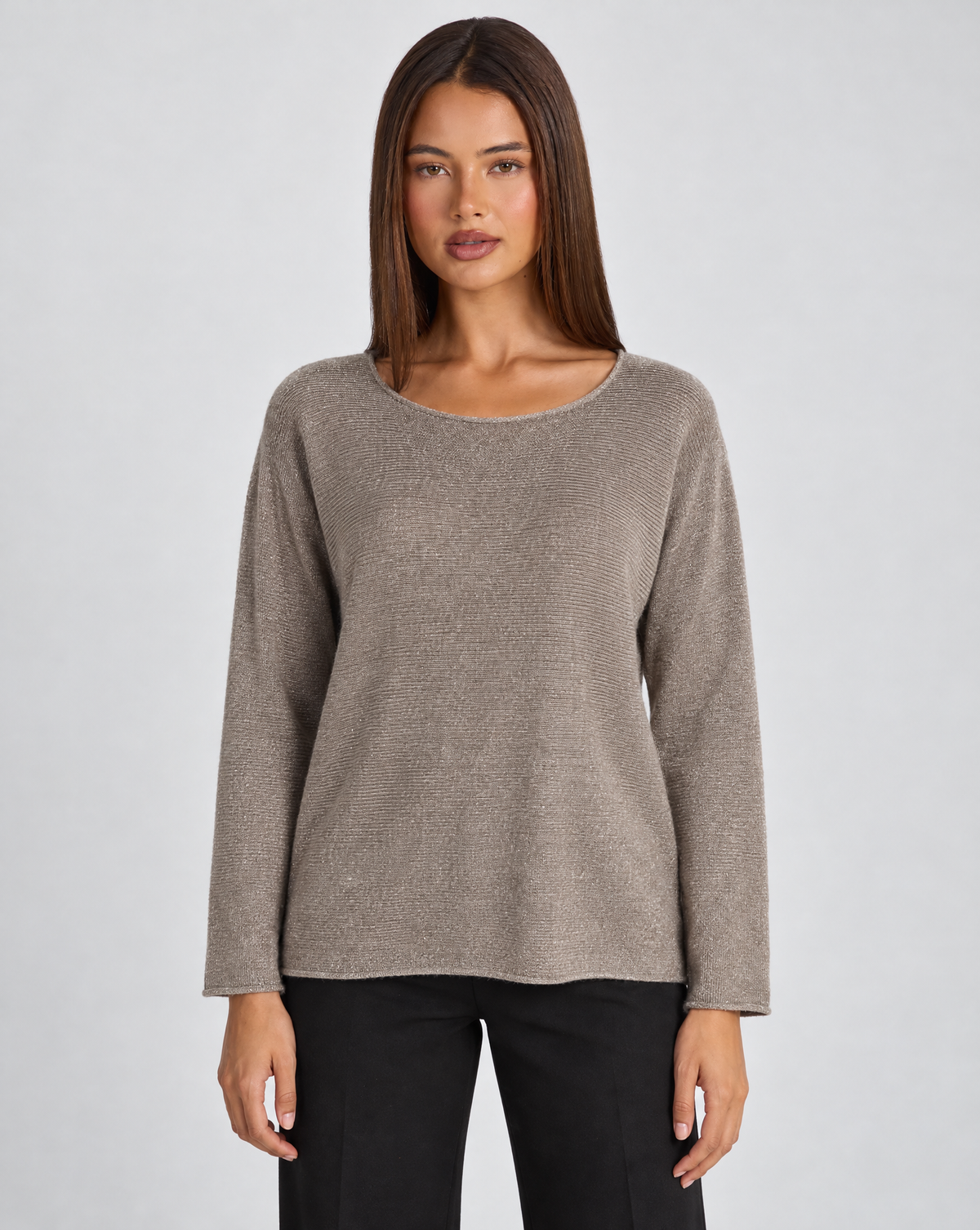 Maglia donna luminosa fango con Polly 4, vista frontale