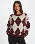 Maglia a rombi t23 1935-1 Bordò con Polly 4 – primo piano superiore
