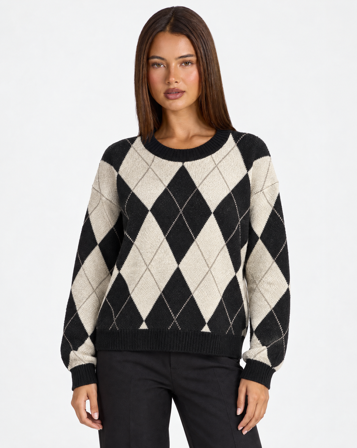Maglia a rombi t23 1935-1 Nero con Polly 4 – vista frontale