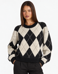 Maglia a rombi t23 1935-1 Nero con Polly 4 – primo piano superiore