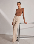 Maglia slim in misto cashmere coccio, Polly 6 posa frontale