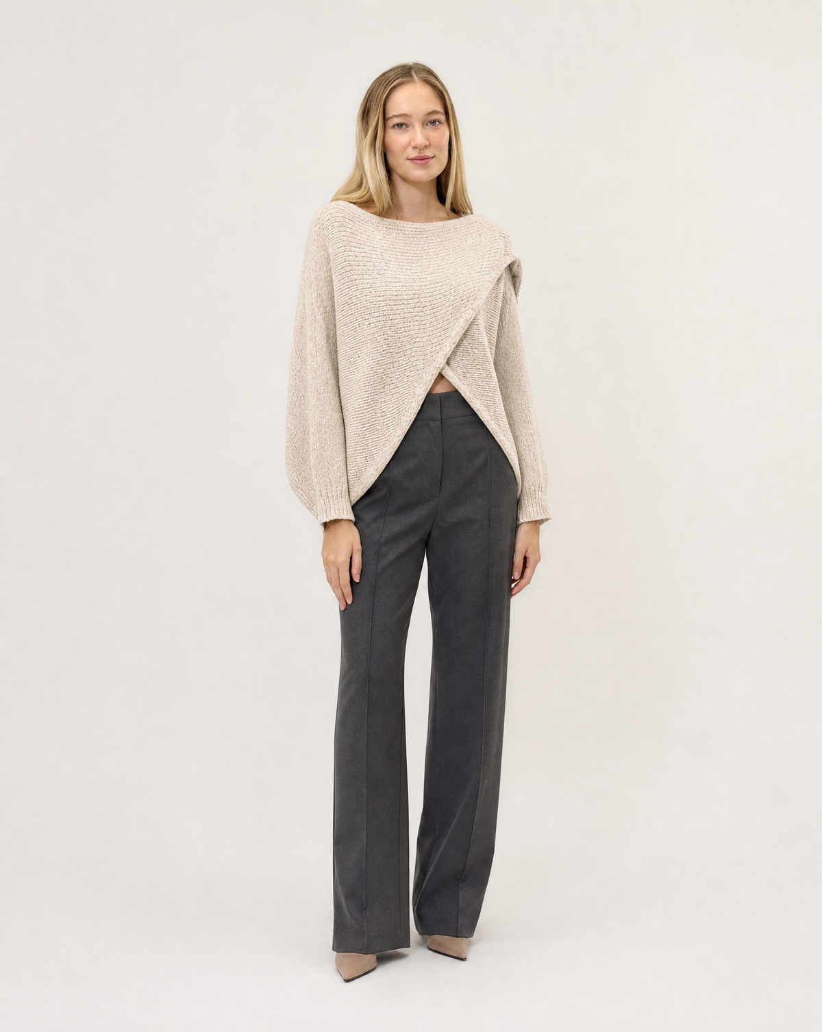 Maglione incrociato N81 5067 - Beige 1 - Polly 5