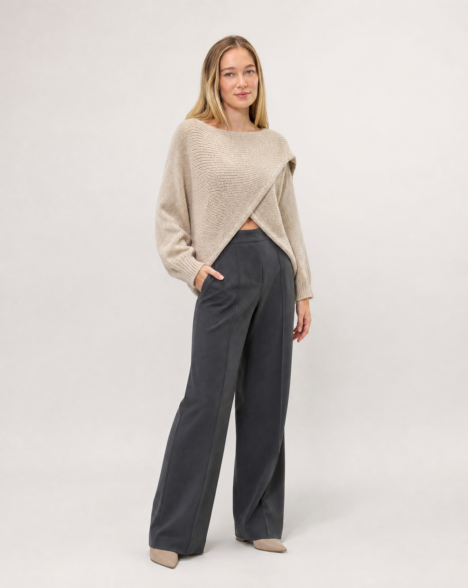 Maglione incrociato N81 5067 - Beige 2 - Polly 5