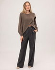 Maglione incrociato N81 5067 - Fango 2 - Polly 5