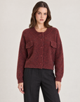 n80 26118-1 cardigan mélange Bordeaux indossato da Polly 2, foto 1