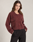 n80 26118-1 cardigan mélange Bordeaux indossato da Polly 2, foto 2