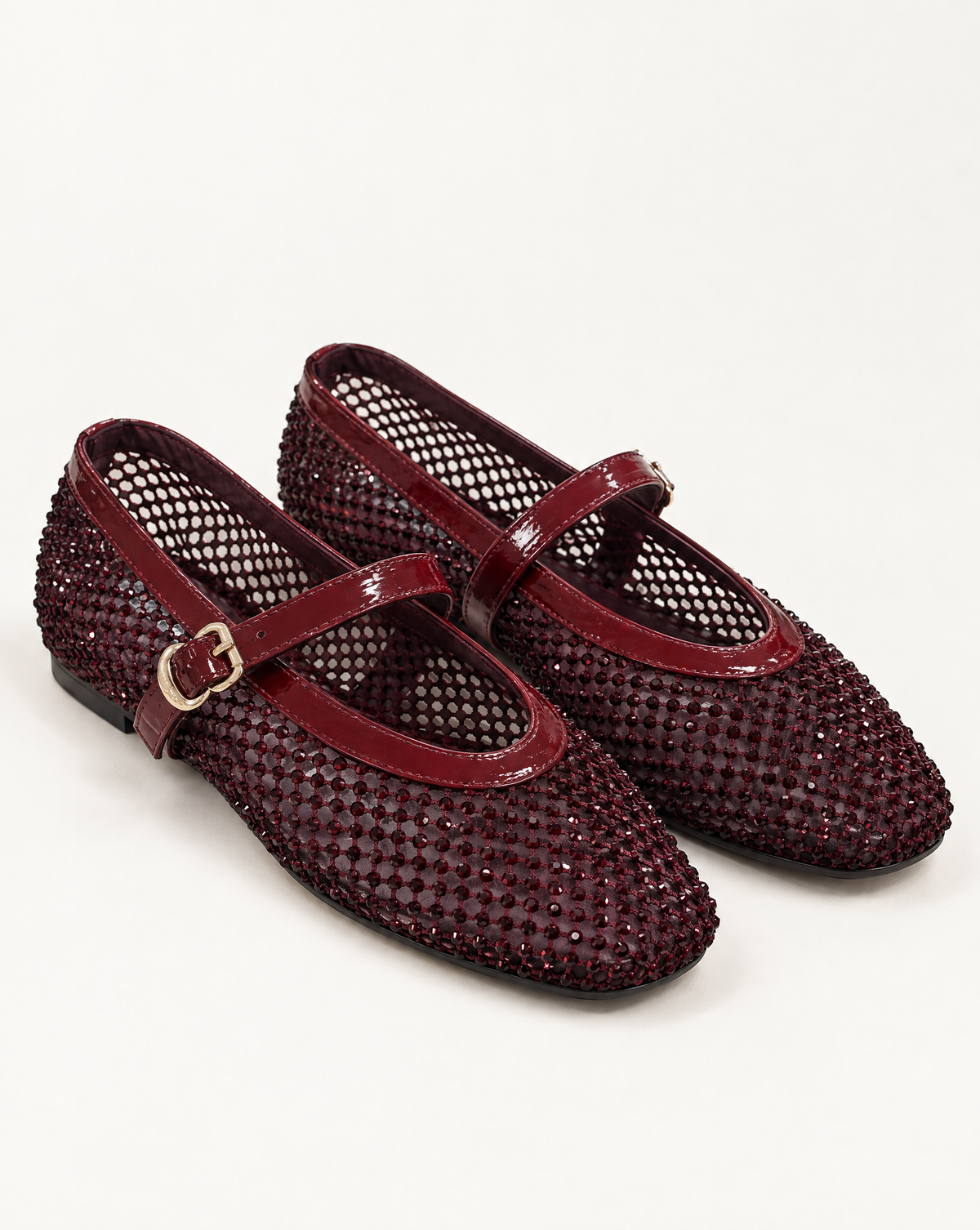 Ballerine Mary Jane in rete con strass OM 648-26 Bordeaux – principale