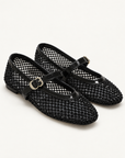 Ballerine Mary Jane in rete con strass OM 648-26 Nero – principale