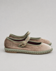 Ballerine donna in velluto kaki OM636-26, vista laterale