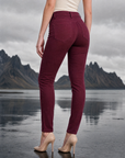 Pantaloni donna push-up slim MK5779-16 bordeaux vista posteriore