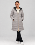 Piumino lungo reversibile Double Face - Nero - Grigio - lato trapuntato reverse - Polly 6