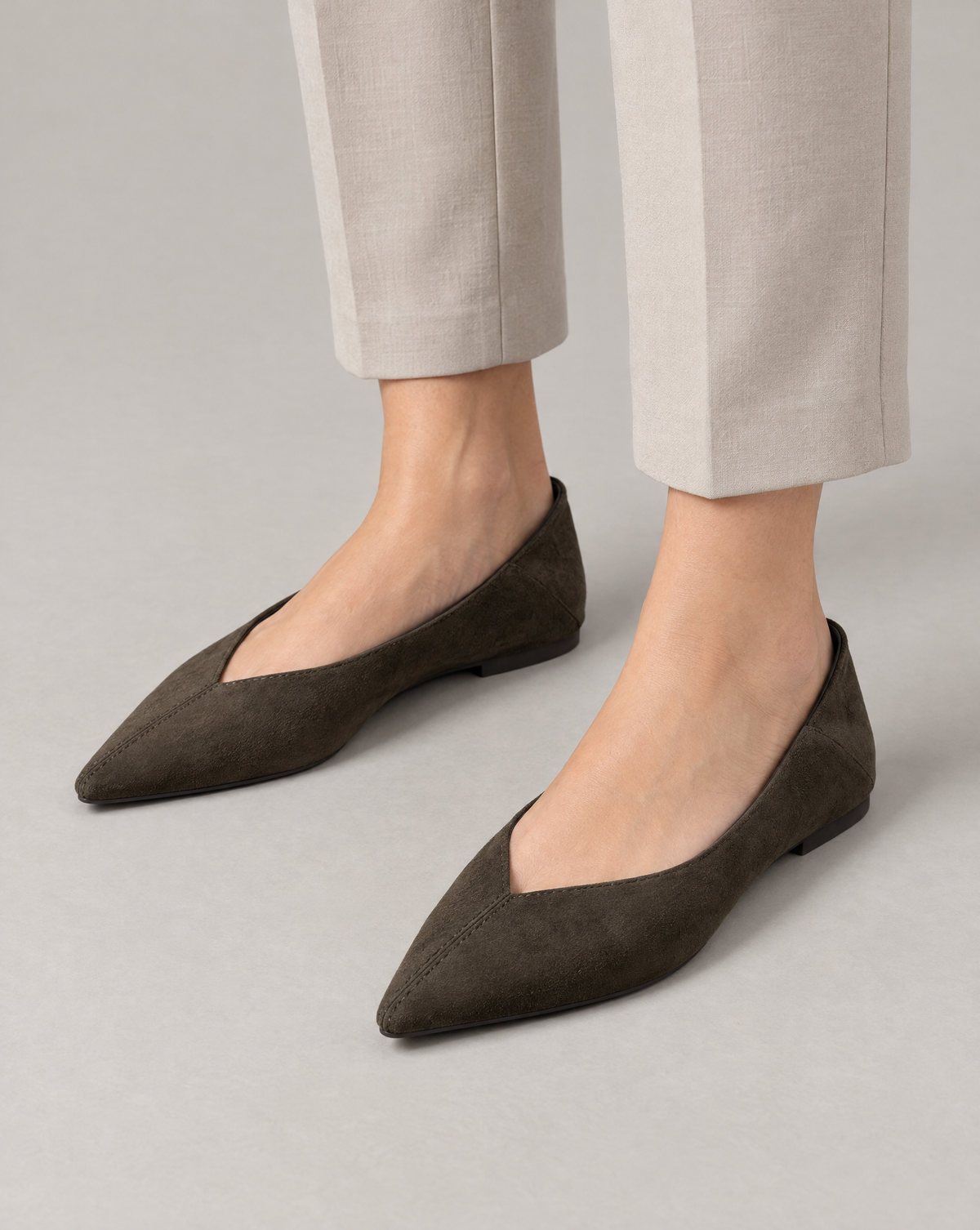 Ballerine RY 128 Verde – indossate in primo piano
