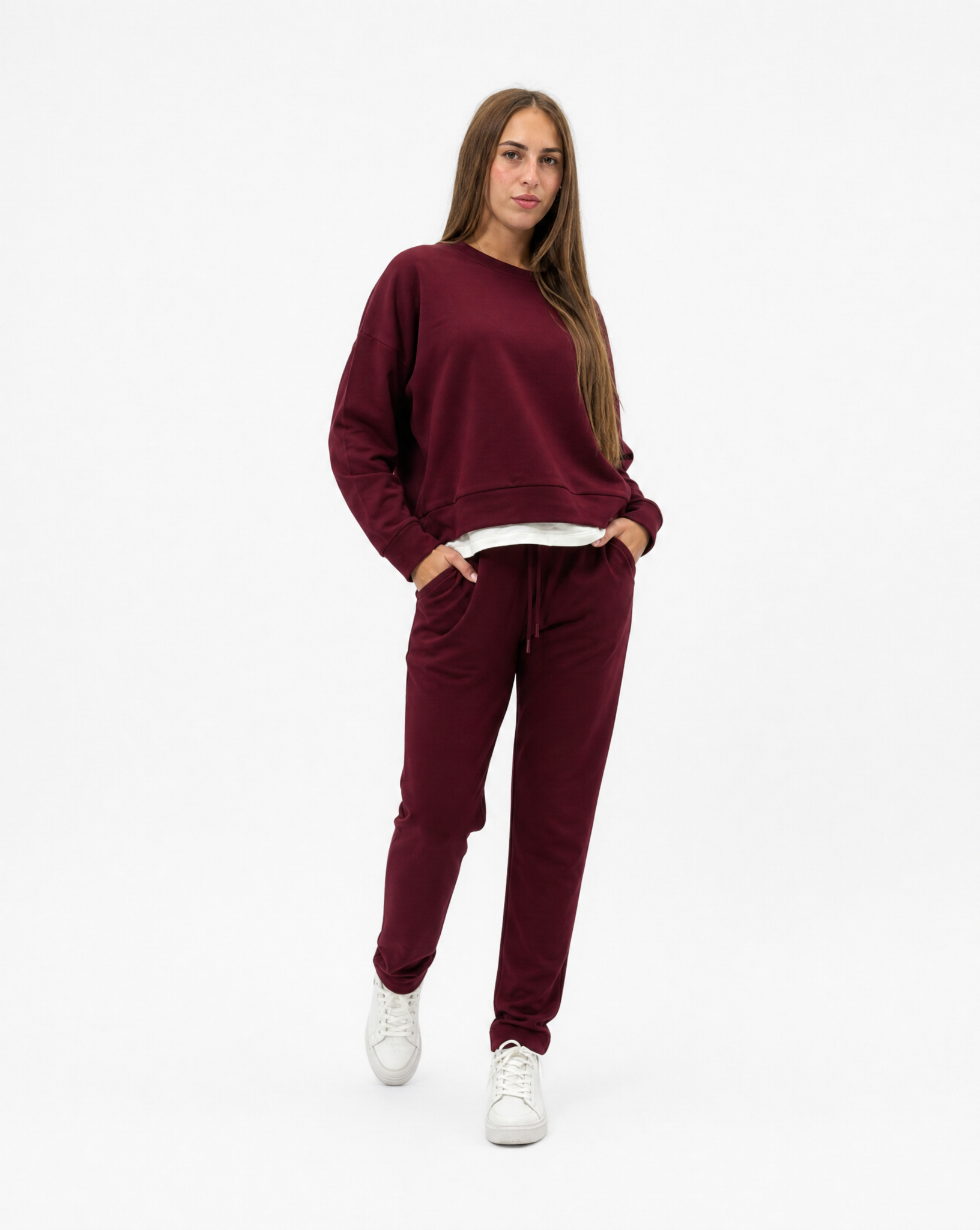 Tuta donna in cotone – Bordeaux