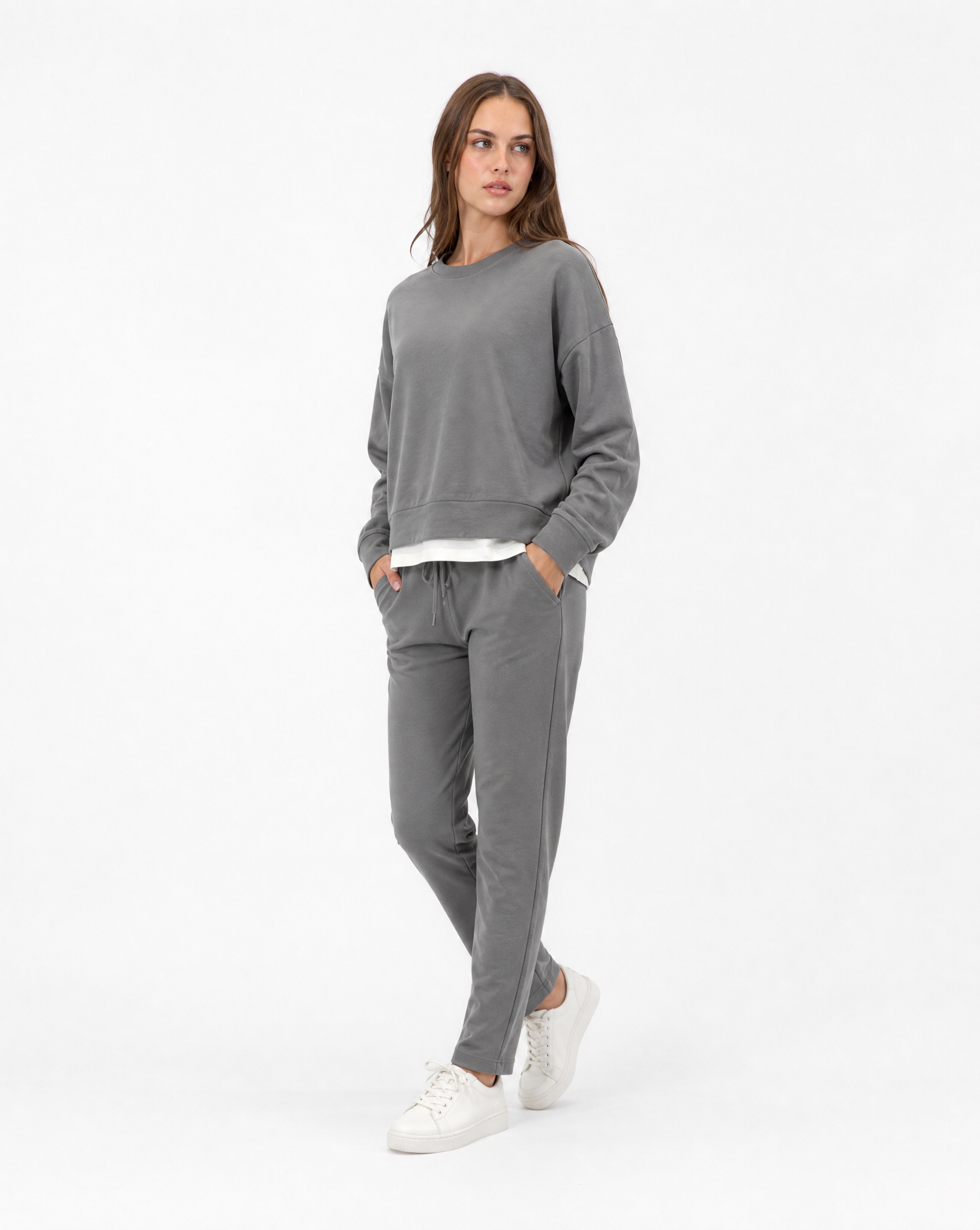 Tuta donna in cotone – Grigio