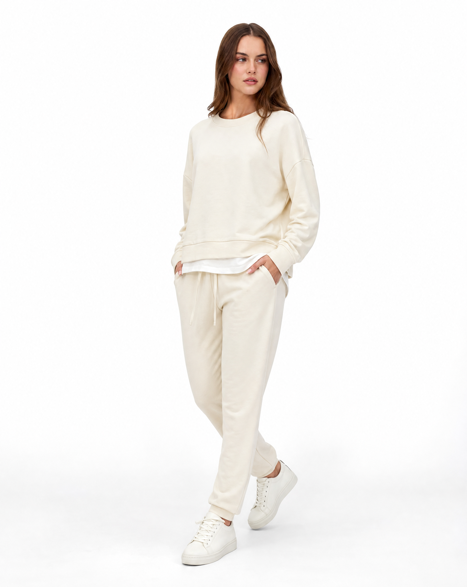 Tuta donna in cotone – Panna