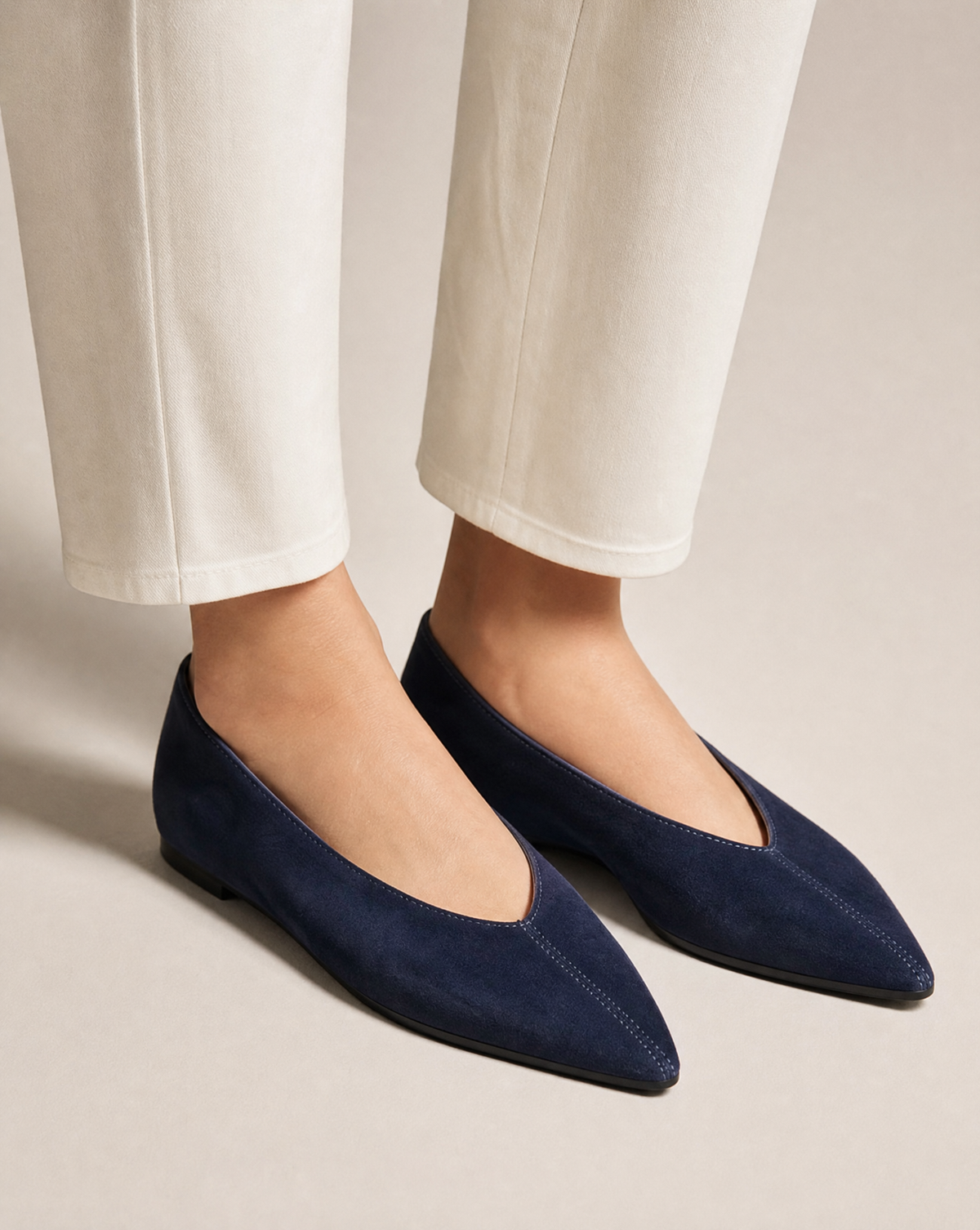 Ballerine donna VB6158 colore Blu, indossata in primo piano