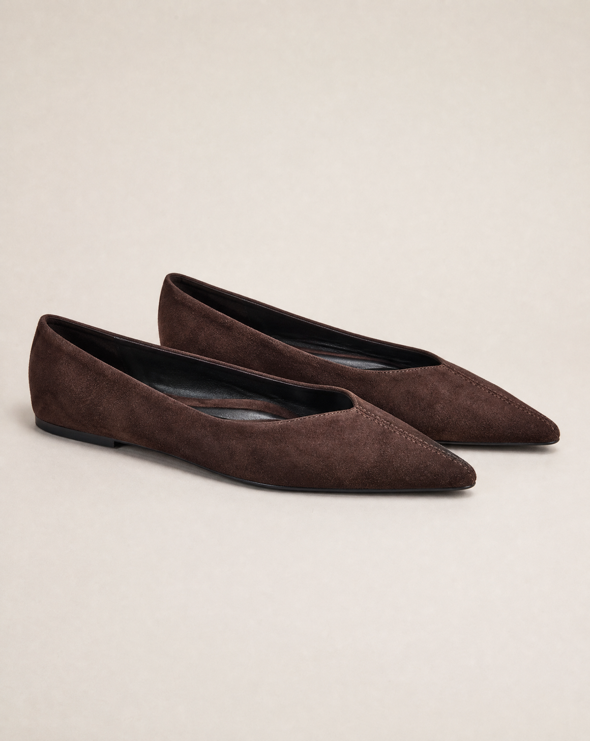Ballerine donna VB6158 colore Noce, vista laterale