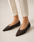 Ballerine donna VB6158 colore Noce, indossata in primo piano