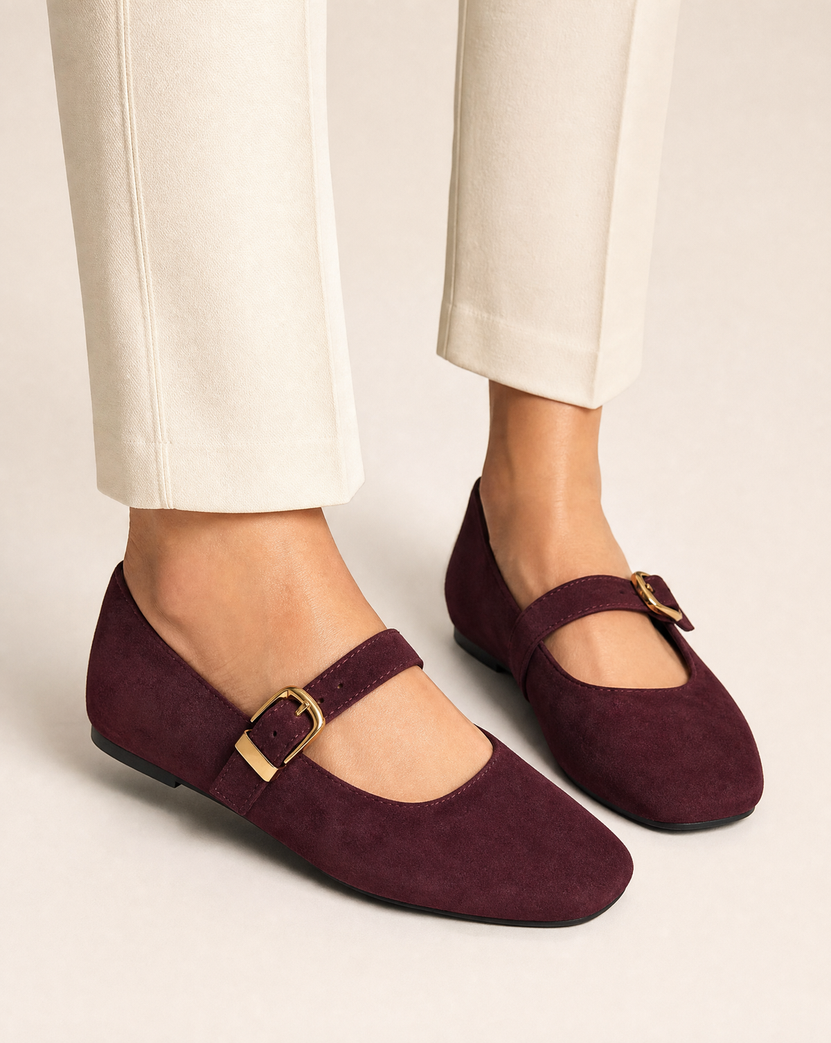 Ballerine donna VB6192 colore Bordeaux, indossata dettaglio