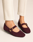 Ballerine donna VB6192 colore Bordeaux, indossata dettaglio