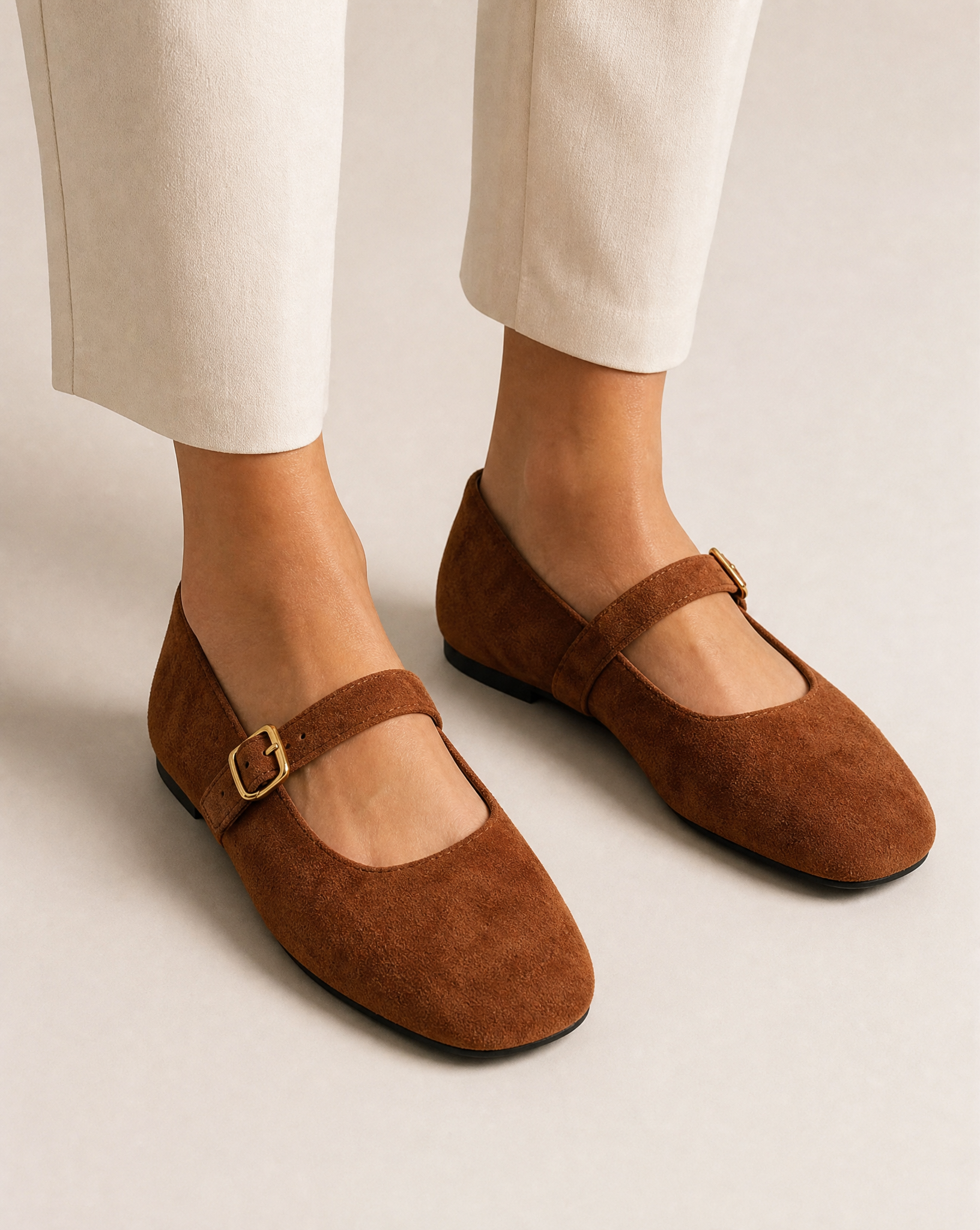 Ballerine donna VB6192 colore Marrone, indossata dettaglio